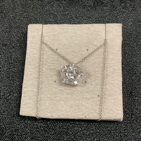 Sparkling Swarovski Whitestone pendant necklace in silver tones.