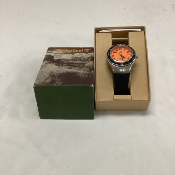 Timberland wristwatch in its original box, a gentlemans casual timepiece.