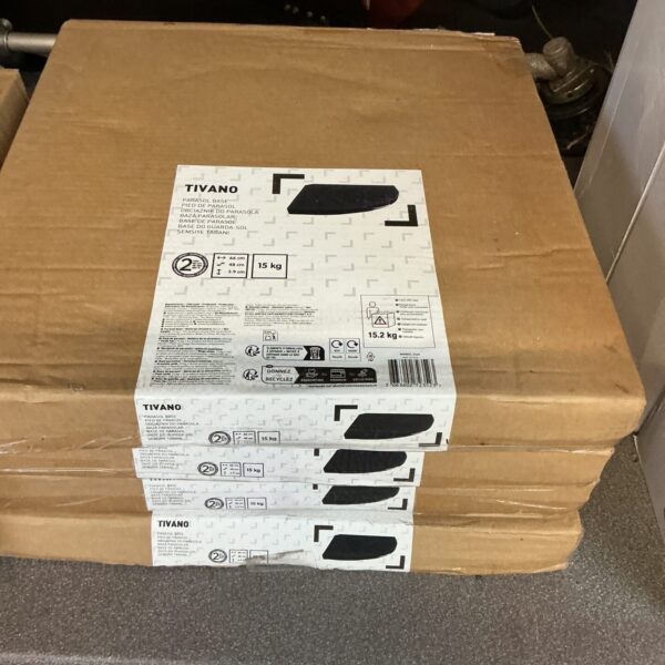 Lot of four Tivano parasol bases for garden use.