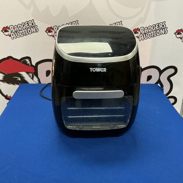 Black Tower grill oven, a compact kitchen appliance.