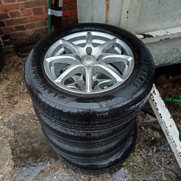 Silver TSW alloy wheel set with four stud configuration.