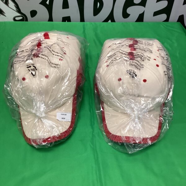 Lot of twenty new unbranded baseball caps in plastic packaging.