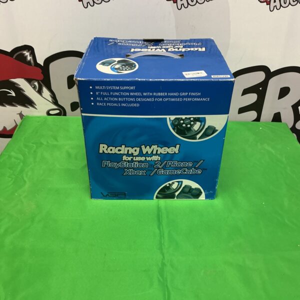 VGA racing wheel for PlayStation gaming console, vintage controller.
