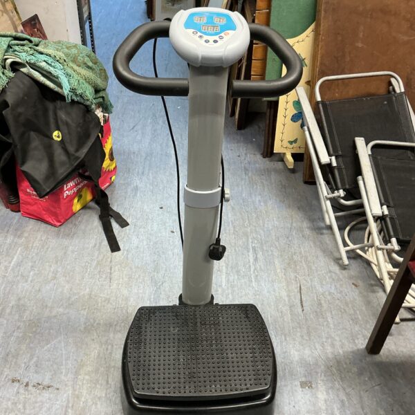 Vibrapower fitness machine with digital display for home workouts.