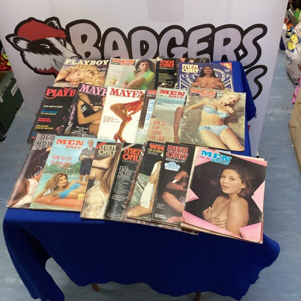 Vintage lot of adult magazines including Playboy and Men Only.