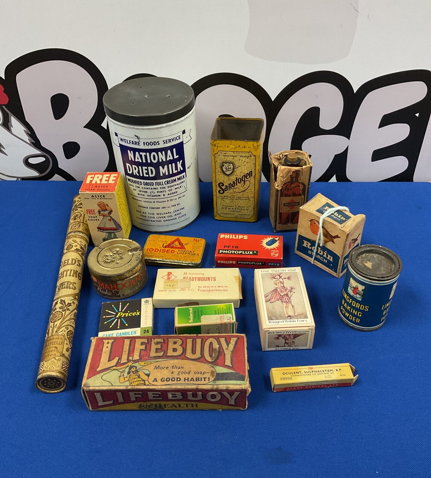 box mixed advertising tins boxes ect – Badgers Auctions