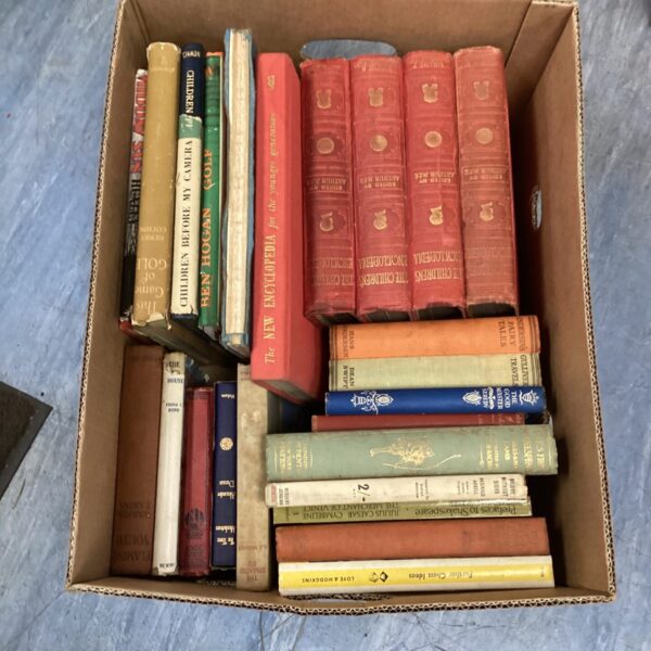 Mixed vintage books including Ben Hogan golf and children's titles.