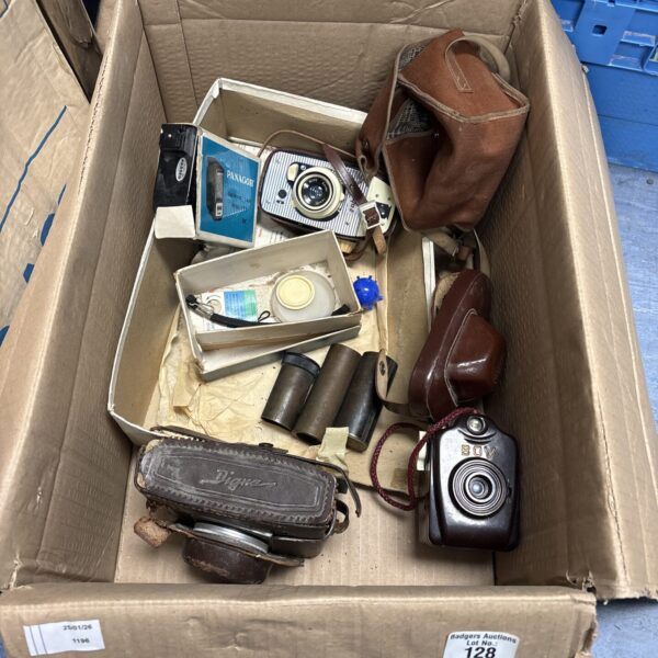 Vintage camera lot featuring a Digna and Alfa camera.