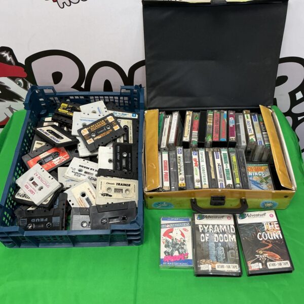 Vintage cassette games for Atari and Sinclair Spectrum computers.