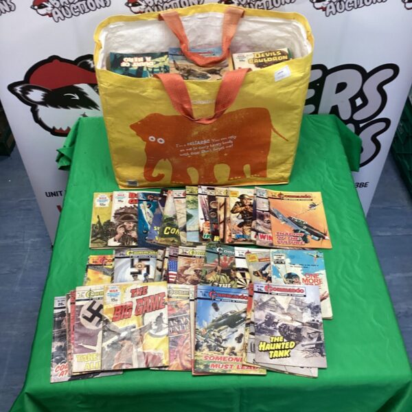 Large lot of vintage Commando war comics for collectors.