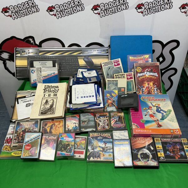 Vintage computer games lot including Spectrum and Gameboy accessories.
