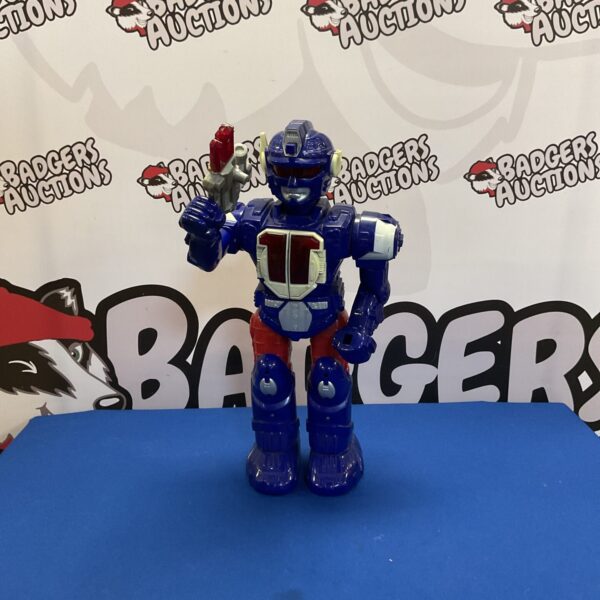 Vintage electronic toy robot from the 1980s, collectible item.