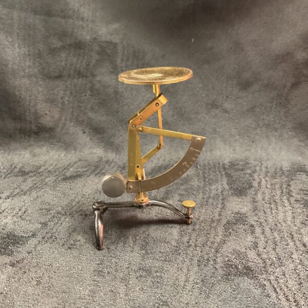 Vintage brass letter scales for weighing post, antique collectible.