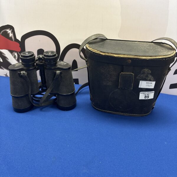 Vintage Mark Scheffel 30x50 binoculars in a fitted case.