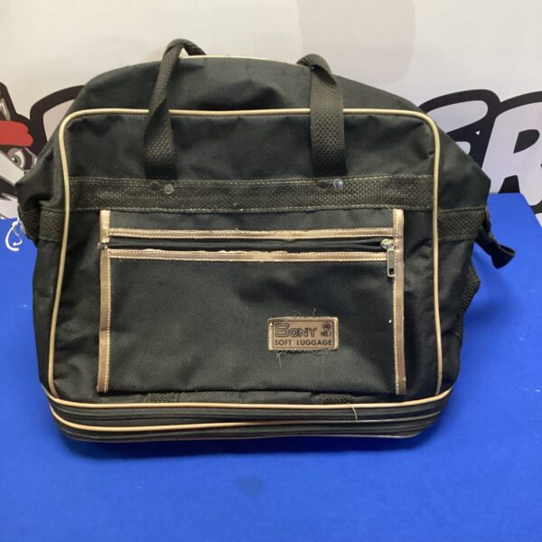 Vintage Sony Number One soft luggage bag side view.