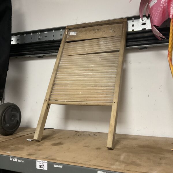 Vintage wooden washboard for cleaning laundry, antique home decor.