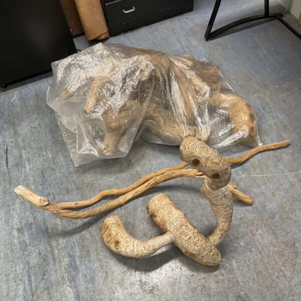 Large lot of natural wooden logs for vivarium decor.