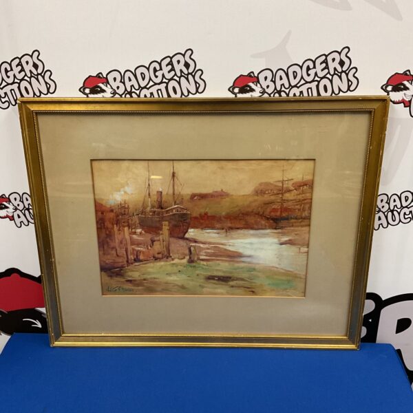 19th-century watercolour painting of a steam boat by Walter F Neville.