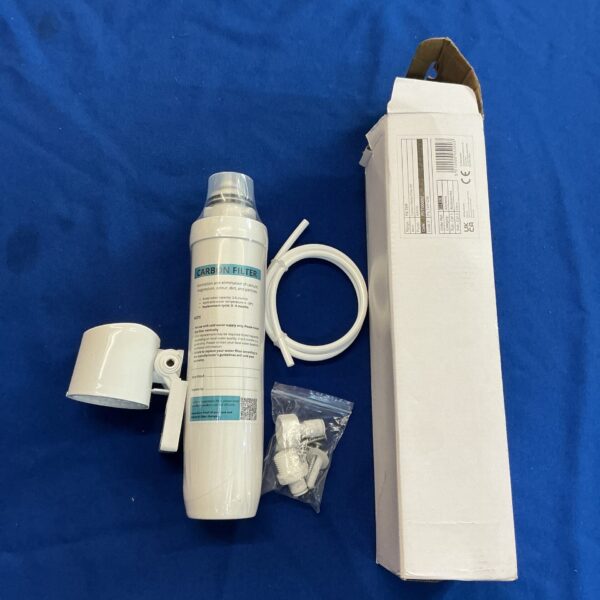 Inline water carbon filter kit for home water purification.