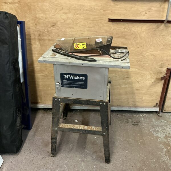 Used Wickes table saw in a workshop setting.