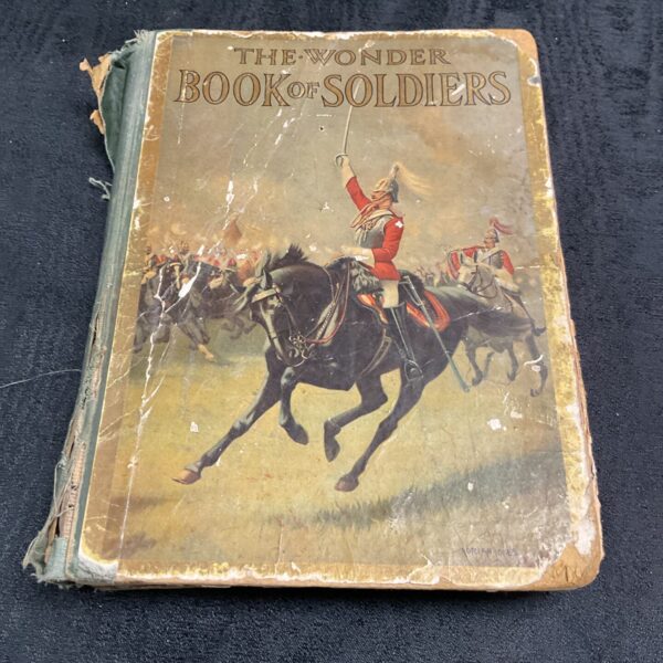 Vintage "Wonder Book of Soldiers" cover illustration.