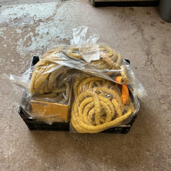 Yellow rubber super hose lot for garden use.