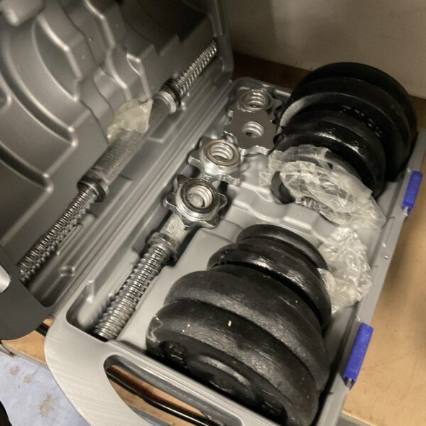 York 20kg cast iron dumbbell set for home fitness.