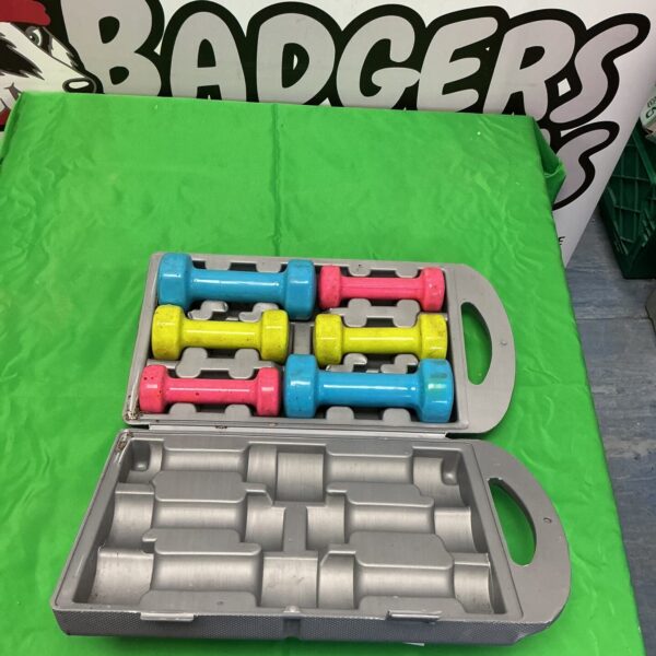 York Fitness 10kg Fitbell Set with colourful dumbbell plates.