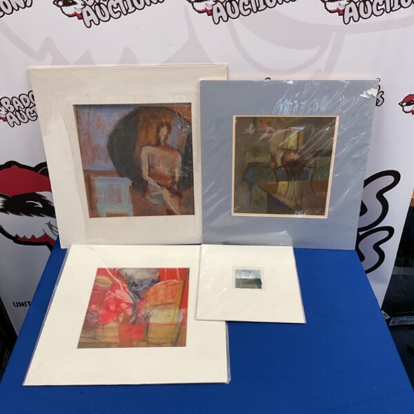Abstract artwork from a collection by local artists.