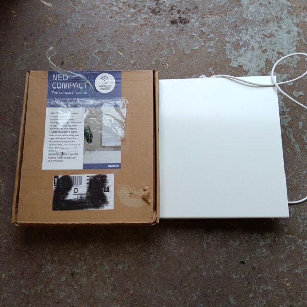 Front view of an Adax Neo compact wall heater.
