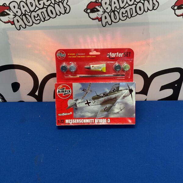 Airfix 1:72 Messerschmitt Bf109E-3 model kit box and contents