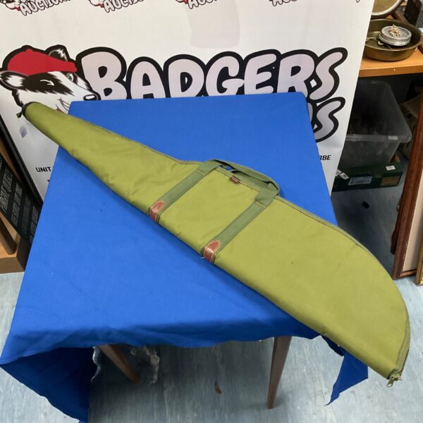 Vintage Akan rifle slip case with colourful geometric patterns.