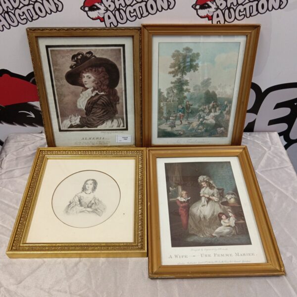 Gilt framed portrait print of Almeria, antique wall art.