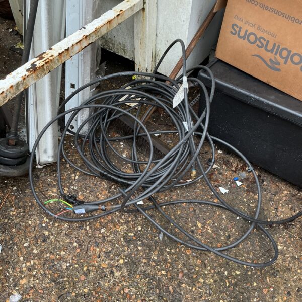 Rolled armour cable for power distribution and stage lighting.