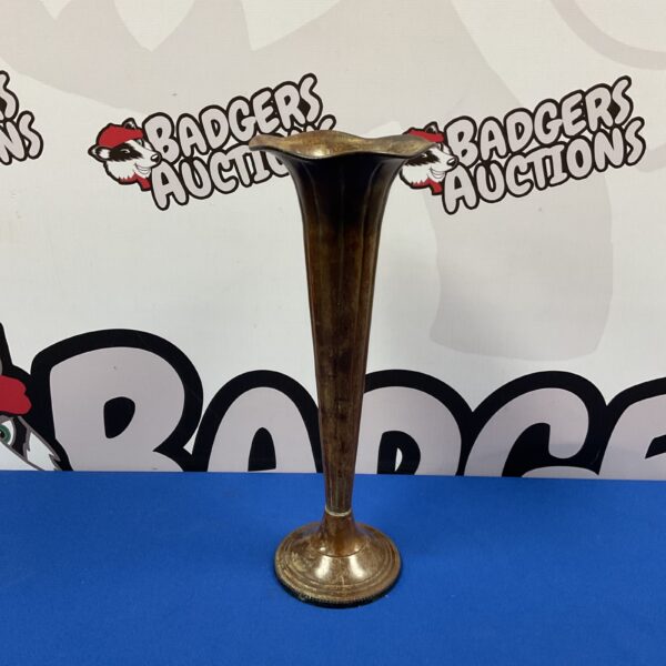 Vintage Art Deco bronze trumpet vase for elegant home decor.