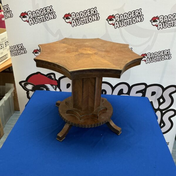 Vintage Art Deco occasional table with star-shaped inlaid top.