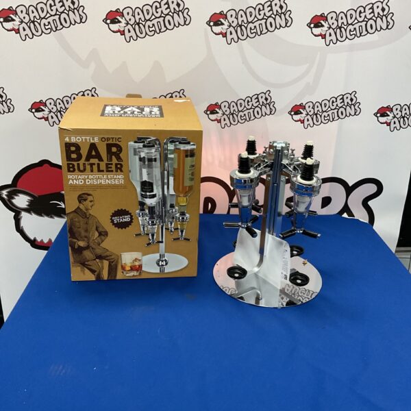 Vintage four-bottle optic Bar Butler bottle stand.