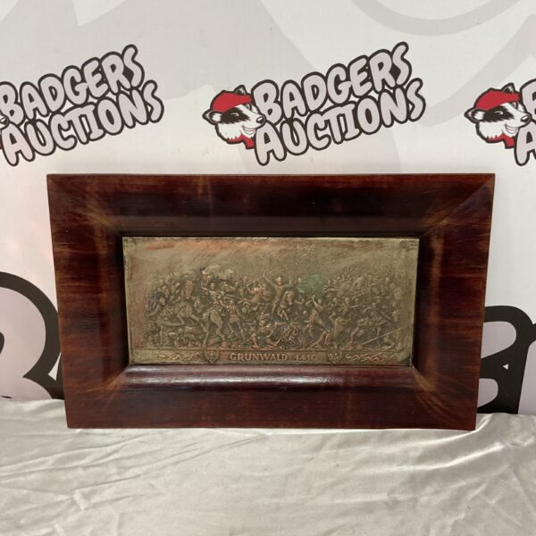 Vintage copper panel depicting the Battle of Grunwald in 1410.
