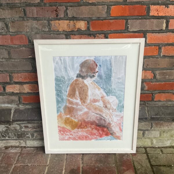 Beryl Tilley monoprint "Dignity" abstract figurative oil painting.