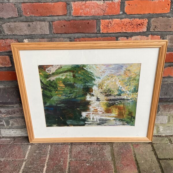 Beryl Tilley "Thames Reflections" painting of the River Thames landscape.