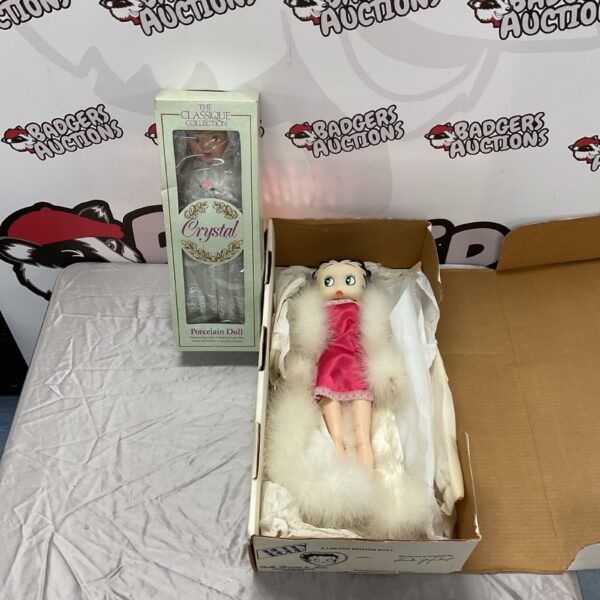 Vintage Betty Boop and Classique Crystal porcelain dolls for collectors.