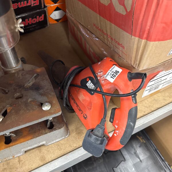 Vintage Black & Decker Scorpion electric saw, handheld power tool.
