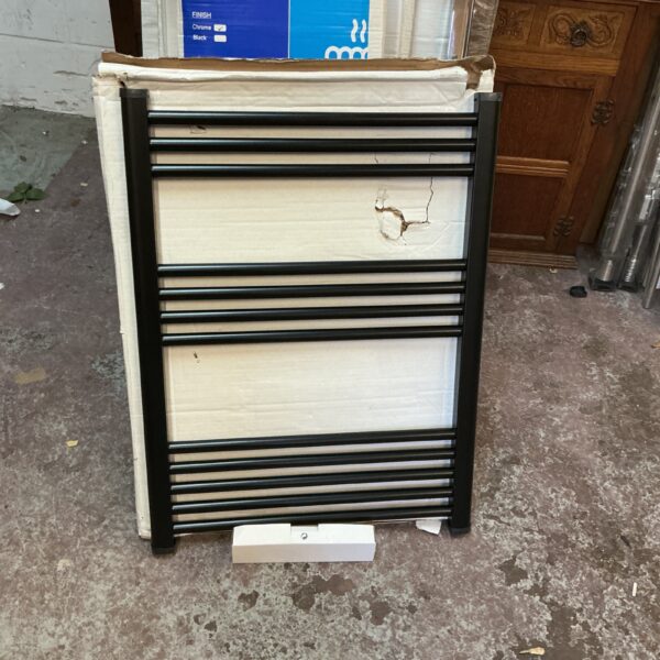 Black ladder radiator for central heating, 800x500 dimensions.