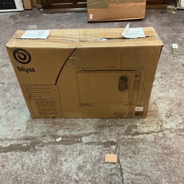 Bless panel heater in original packaging, vintage home heating appliance.