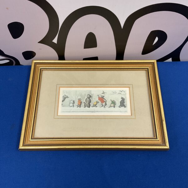 Vintage Boris O'Klein dog print featuring humorous anthropomorphic dogs.