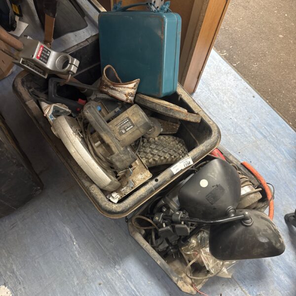 Vintage Bosch drill set in a worn carrying case.
