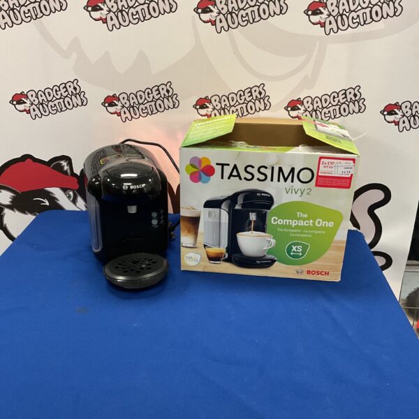 Bosch Tassimo Vivy 2 coffee machine, a compact pod coffee maker.