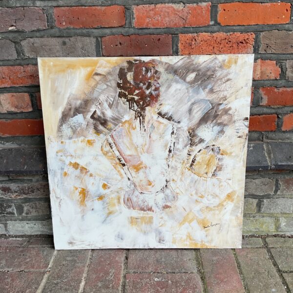 Abstract oil painting of a ballerina by Brenda Thompson.