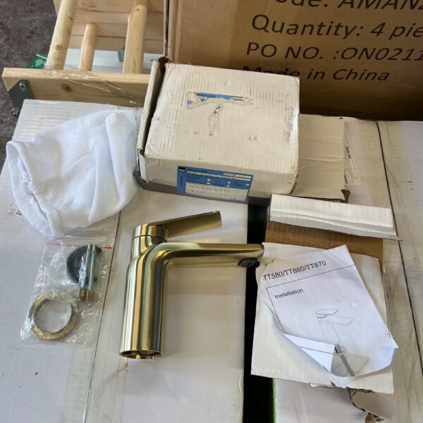 Brushed brass mixer tap, model TT880, for kitchen or bathroom.