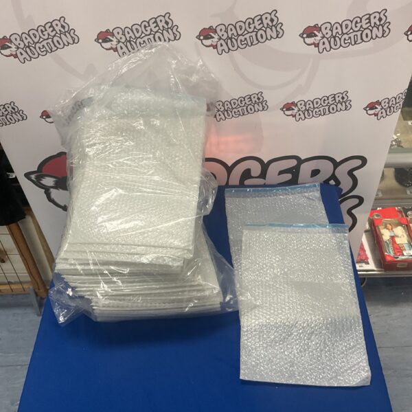 Lot of bubble padded mailer bags for secure shipping.